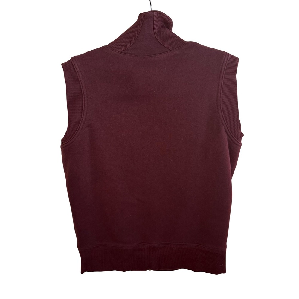Nike Burgundy Sherpa Lined Fleece Vest Women's Size Large Full Zip Pockets - Picture 2 of 10